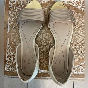 Alfani Women's Cream and Tan Slide Sandals. Size9
